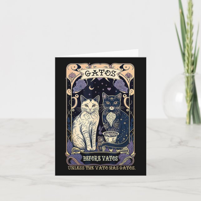 Cartão Gatos Antes dos Vatos a Menos Que o Vato Tenha Gat (Frente)