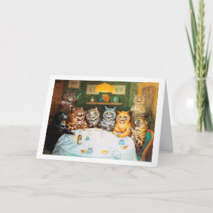 Cartão Gatos Aproveitando Charutos e Brandy, Louis Wain