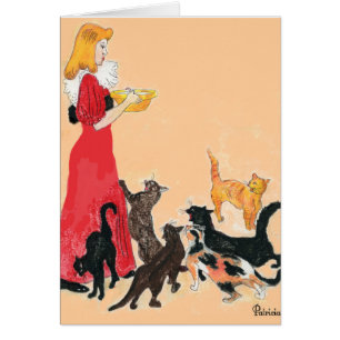 Cartão gatos artísticos que cumprimentam/cartões de not