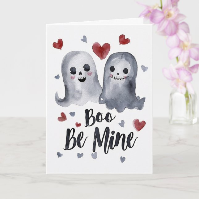 Cartão Gatos Assustadores de São Valentão com Corações (Orquídea)