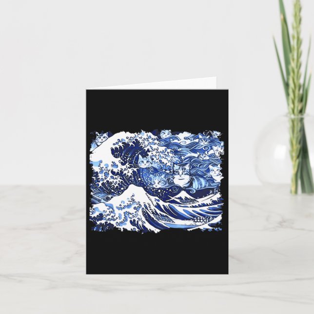 Cartão Gatos Azuis Ondam Para A Gente De Gato Engraçado D (Frente)