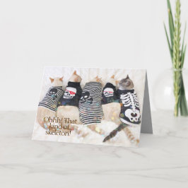 Cartão Gatos Bons. Esse tipo de esqueleto do Halloween