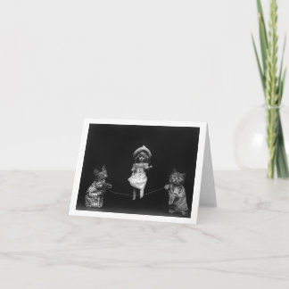 Cartão Gatos com boneca