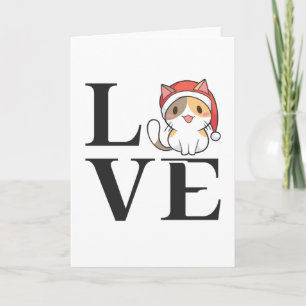 Cartão Gatos De Amor - Gatinho Papai noel