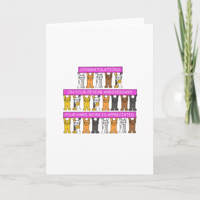 Cartão Gatos-de-bico-Parabéns de 25 anos (Frente)