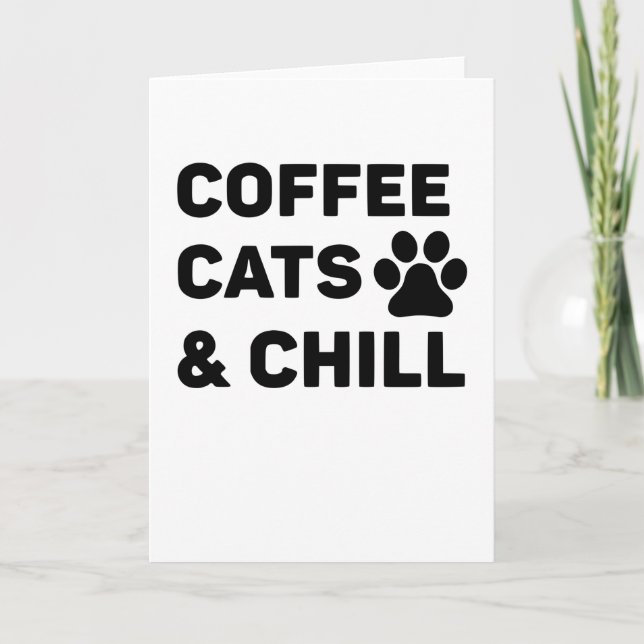 Cartão Gatos de café e refrigerar (Frente)