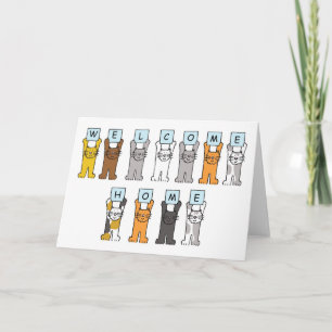 Cartão Gatos de Cartografia de Boas-Vindas