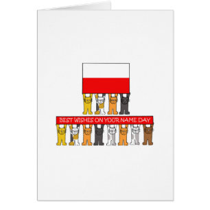 Cartão Gatos de Cartografia no Dia da Polônia