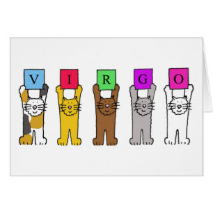 Cartão Gatos de Cartografia Virgo Zodiac