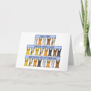 Cartão Gatos de Cartoon de 10 de outubro