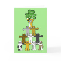 Gatos de Cartoon de Dia de São Patrício