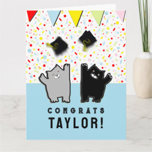 Cartão Gatos de Formatura Engraçados