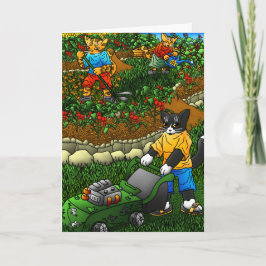 Cartão Gatos De Jardinagem De Verão