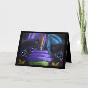 CARTÃO GATOS DE KITTENS FAIRY - ANIVERSÁRIO FELIZ
