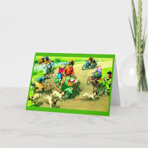 Cartão Gatos de manutenção em motociclos e bicicletas