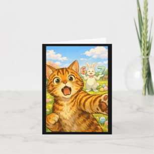 Cartão Gatos de Páscoa Seis Sete Selfie 67 Coelho Coelho 