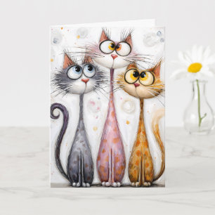 Cartão Gatos de Pescoço Longo e Excêntricos Download Digi