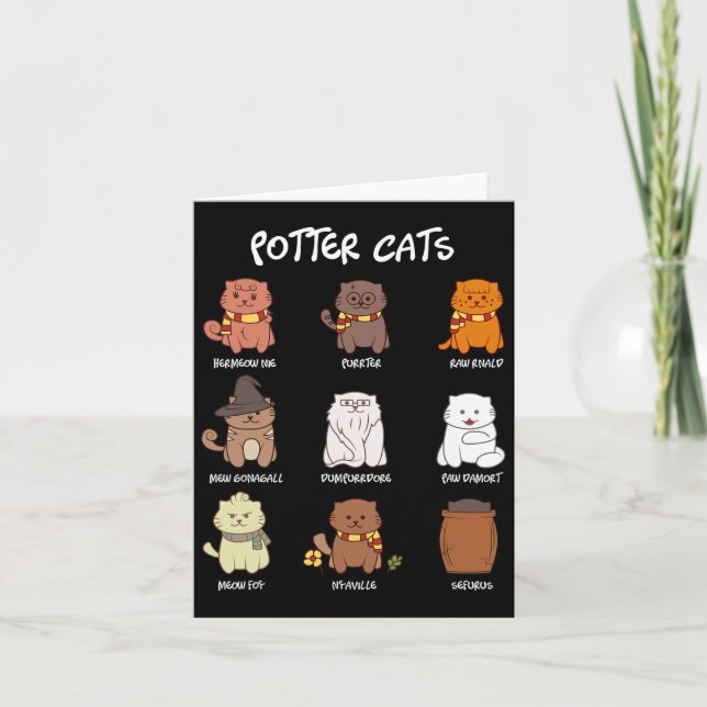 Cartão Gatos De Potter Para O Lover De Gato (Frente)