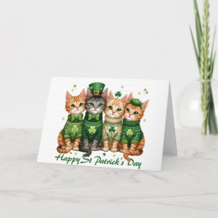 Cartão Gatos do Dia de São Patrício