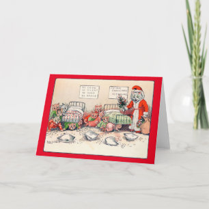 Cartão Gatos e Papai Noel, Louis Wain
