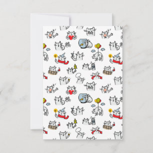 Cartão Gatos engraçados, leite e magia.