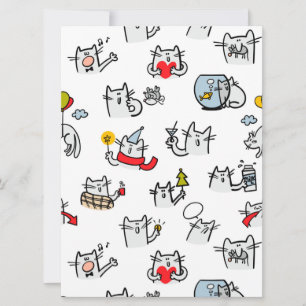 Cartão Gatos engraçados, leite e magia.