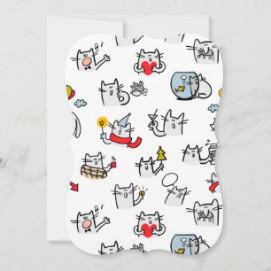 Cartão Gatos engraçados, leite e magia.