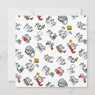 Cartão Gatos engraçados, leite e magia.