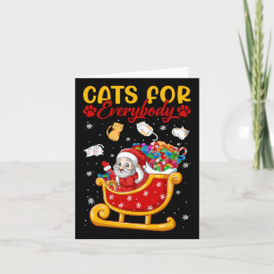 Cartão Gatos Engraçados Para Todos Papai Noel Trenó Natal
