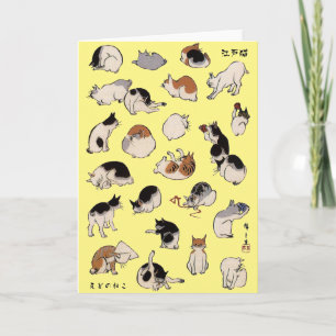 Cartão Gatos Japoneses, Hiroshige, Ukiyo-e