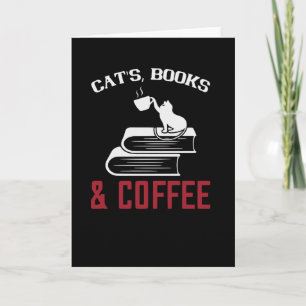 Cartão Gatos Livros & Café