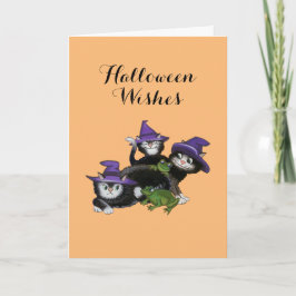 Cartão Gatos Mágicos do Halloween