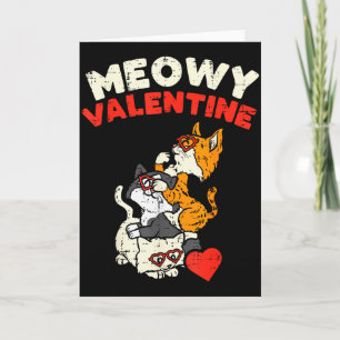 Cartão Gatos Meowy do Dia dos Namorados Gatinho Fofo Dia