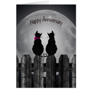 Cartão Gatos na Lua para o cônjuge