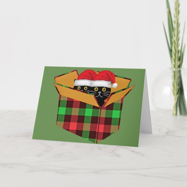 Cartão Gatos natais vintages (Frente)