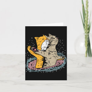 Cartão Gatos Navio de Cruzeiro Vintage Posam no Espaço Fi