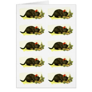 Cartão Gatos negros e sortudos