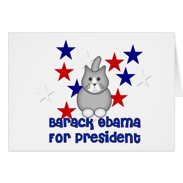 Cartão Gatos para Obama (Frente Horizontal)