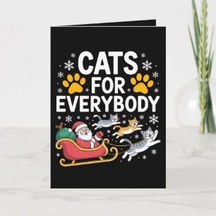 Cartão Gatos Para Todos Natal Papai Noel Trenó Neve