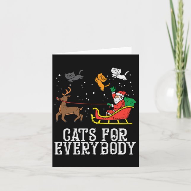 Cartão Gatos Para Todos Os Casos De Natal Gato Engraçado  (Frente)