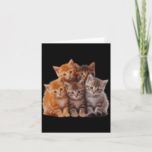 Cartão Gatos Pequeninos Fofos Brincando Constroem Parede
