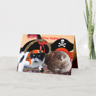 CARTÃO GATOS PIRATAS E MAPAS DO TESOURO DE PIRATAS ANTIGO