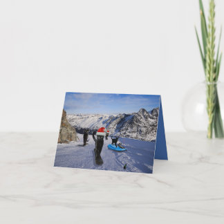 Cartão Gatos Pretos Em Placas De Neve Dobradas