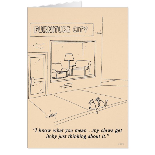 Cartão Gatos que agarram a mobília (Frente)