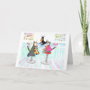 Cartão Gatos Que Almoçam, O Relógio De Vinho