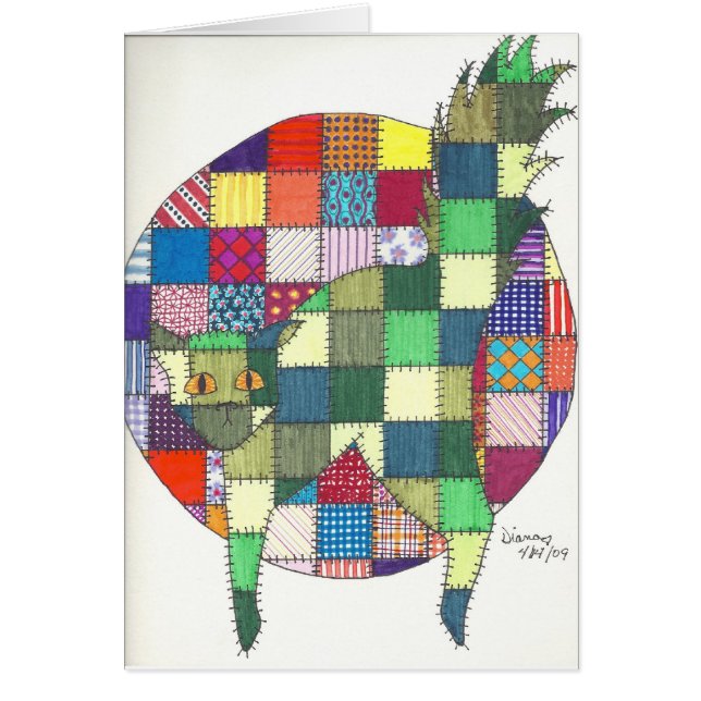 Cartão Gatos - remendos (Frente)