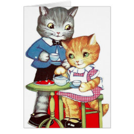 Cartão Gatos retrorreflectores do Namorados