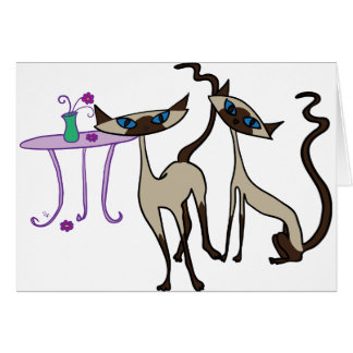 Cartão Gatos Siamese