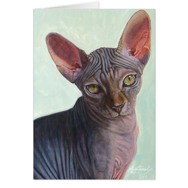 Cartão Gatos Sunitha do gato da esfinge de Sphynx (Frente)