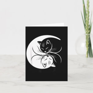 Cartão Gatos Yin Yang Preto E Branco Amante De Gato Fofo